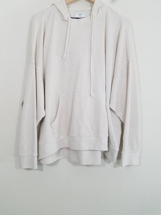 aerie Tops - Like New Aerie Hoodie Waffle with Pockets Pullover Long Sleeve Size XL